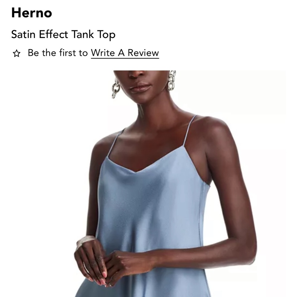 Herno Satin Effect Blue Camisole